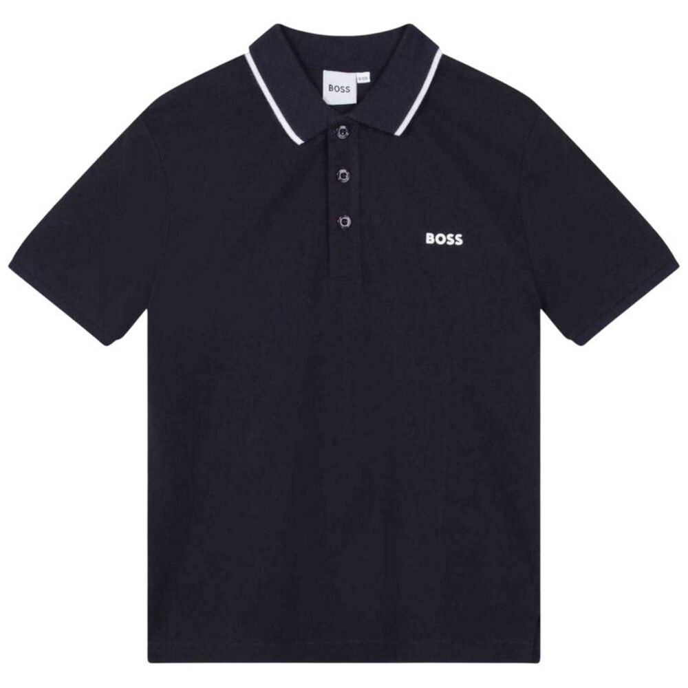 Boss Childrens/Kids Contrast Trim Polo Shirt / Navy Blue
